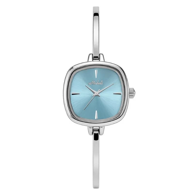 Mishali M24047 Bracelet Watch-  Silver Bracelet Blue Face