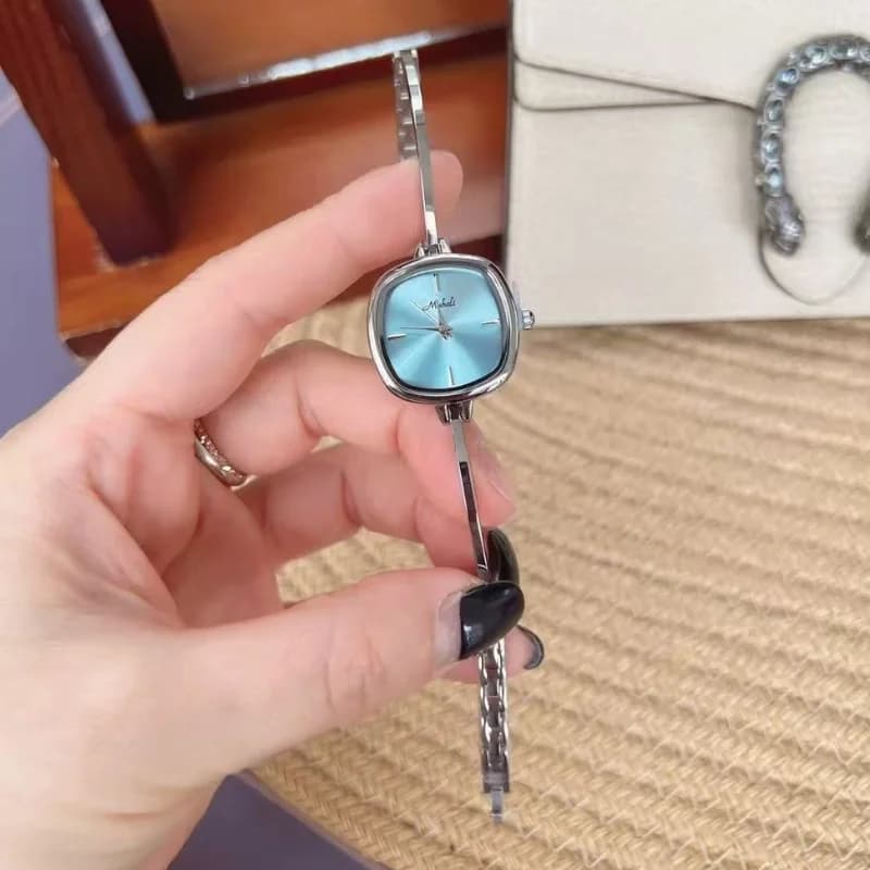 Mishali M24047 Bracelet Watch-  Silver Bracelet Blue Face – view 3