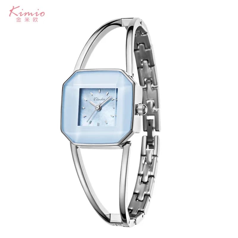 Kimio K6636S Luxury Ladies Japanese Quatz Watch-Silver Bracelet Ice Blue Face