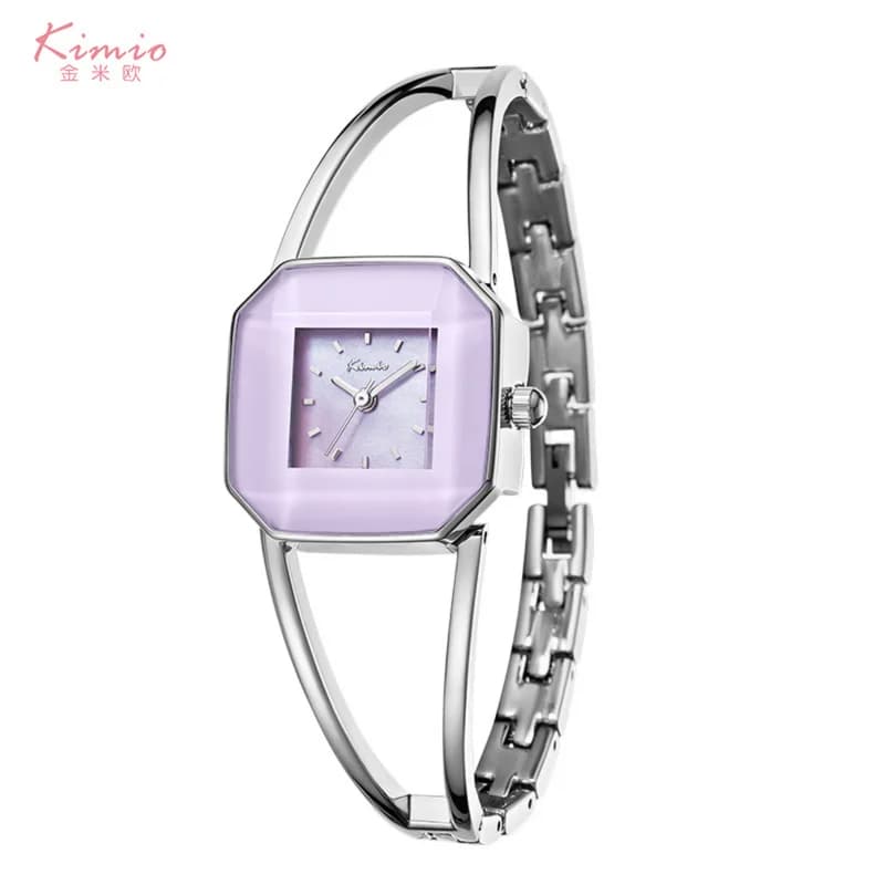 Kimio K6636S Luxury Ladies Japanese Quatz Watch-Silver Bracelet Lavender Face