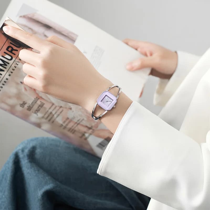Kimio K6636S Luxury Ladies Japanese Quatz Watch-Silver Bracelet Lavender Face – view 2