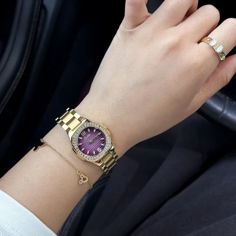 Scottie 9895- Golden Bracelet Purple Face – view 2