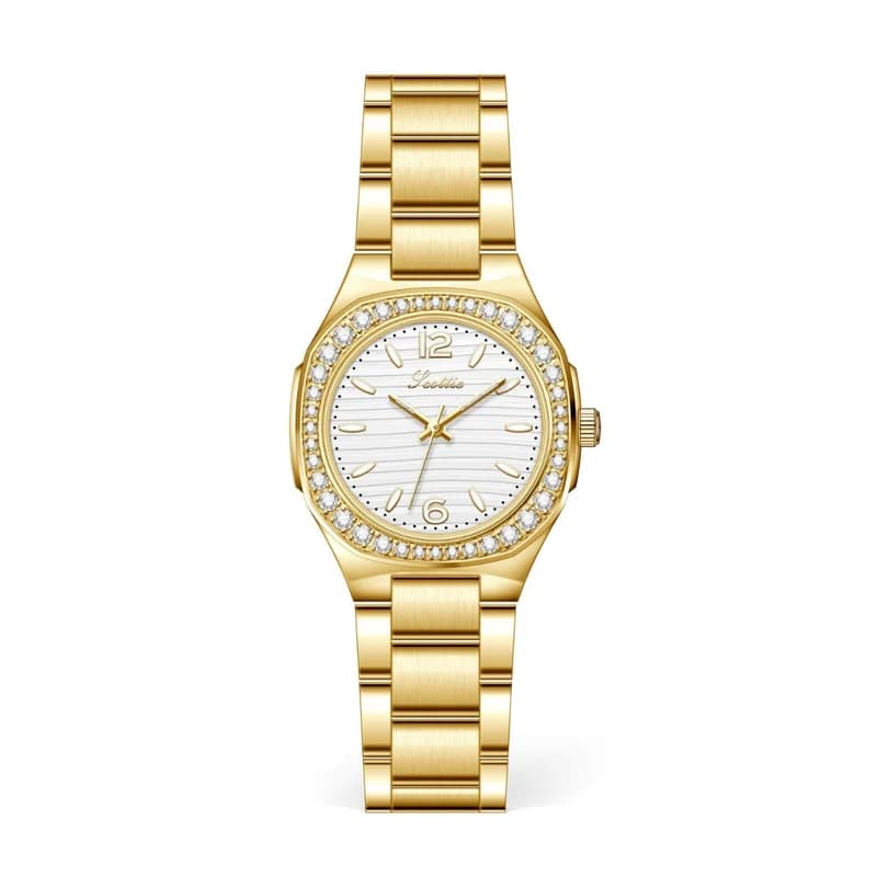Scottie 9895- Golden Bracelet White Face