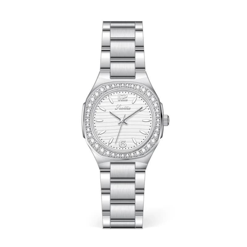 Scottie 9895- Silver Bracelet White Face