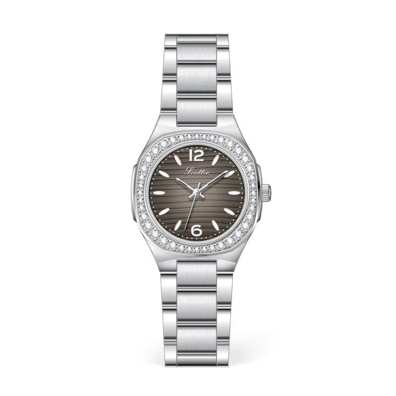 Scottie 9895- Silver Bracelet Gray Face