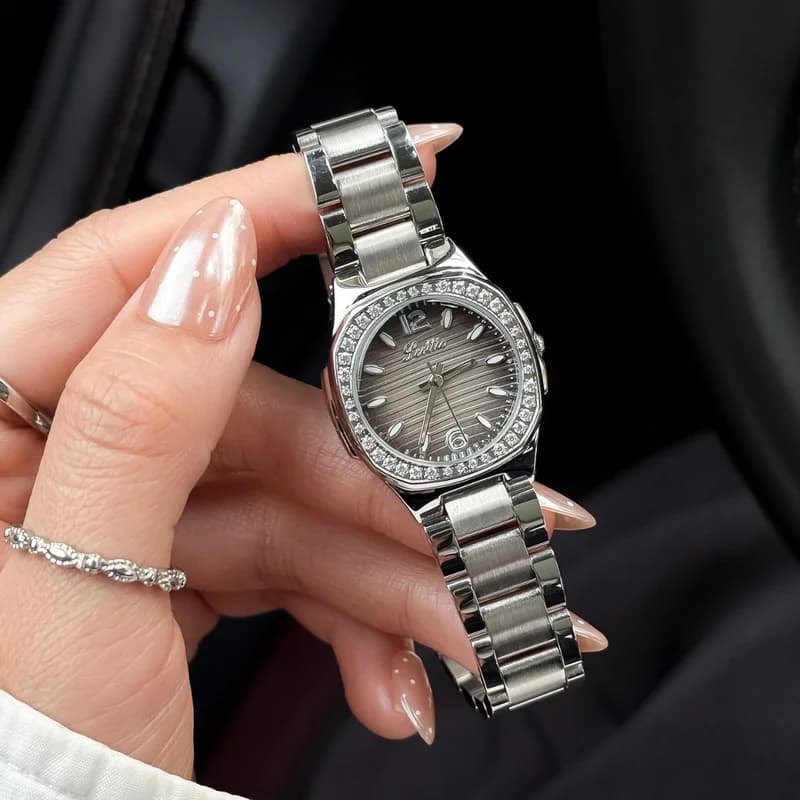 Scottie 9895- Silver Bracelet Gray Face – view 2