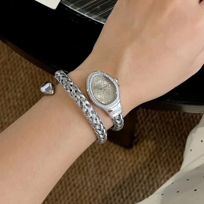 Scottie 9791 Serpenti Ladies Watch- Silver Bracelet Gray Head – view 2