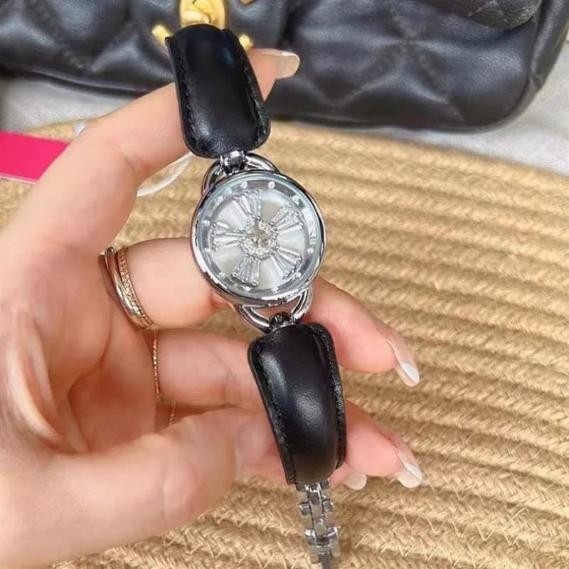 Mishali M24002L Rotating Face- Black & Silver