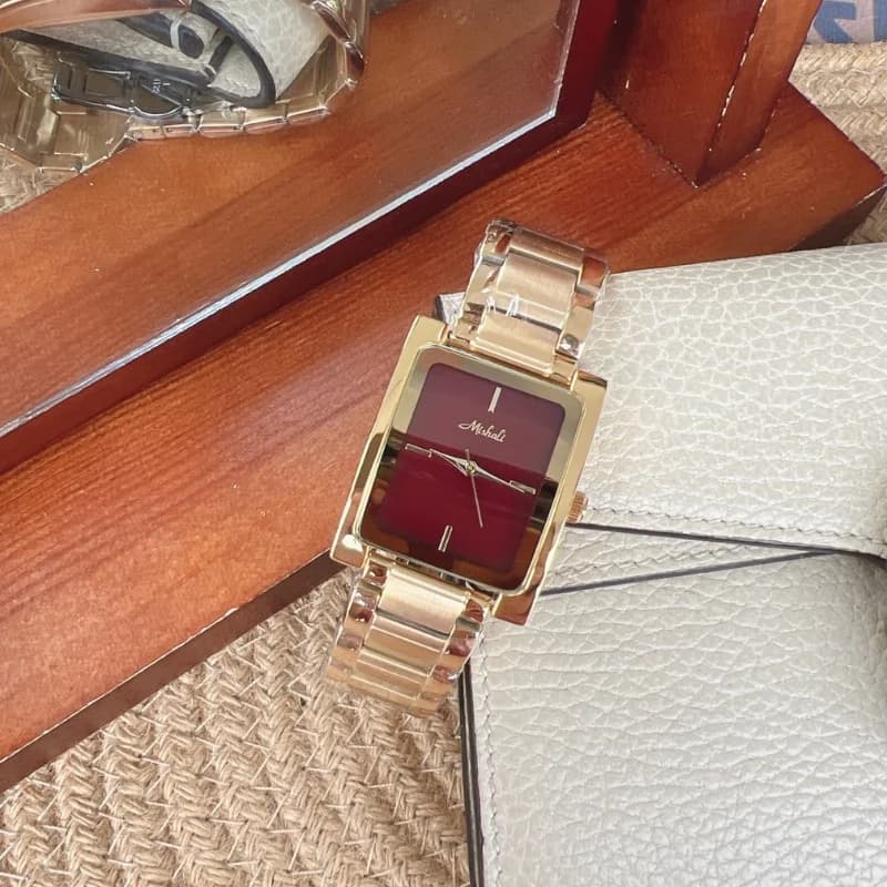 Mishali M21026SS Golden Bracelet Maroon Face- Luxury Women's Watch – view 3