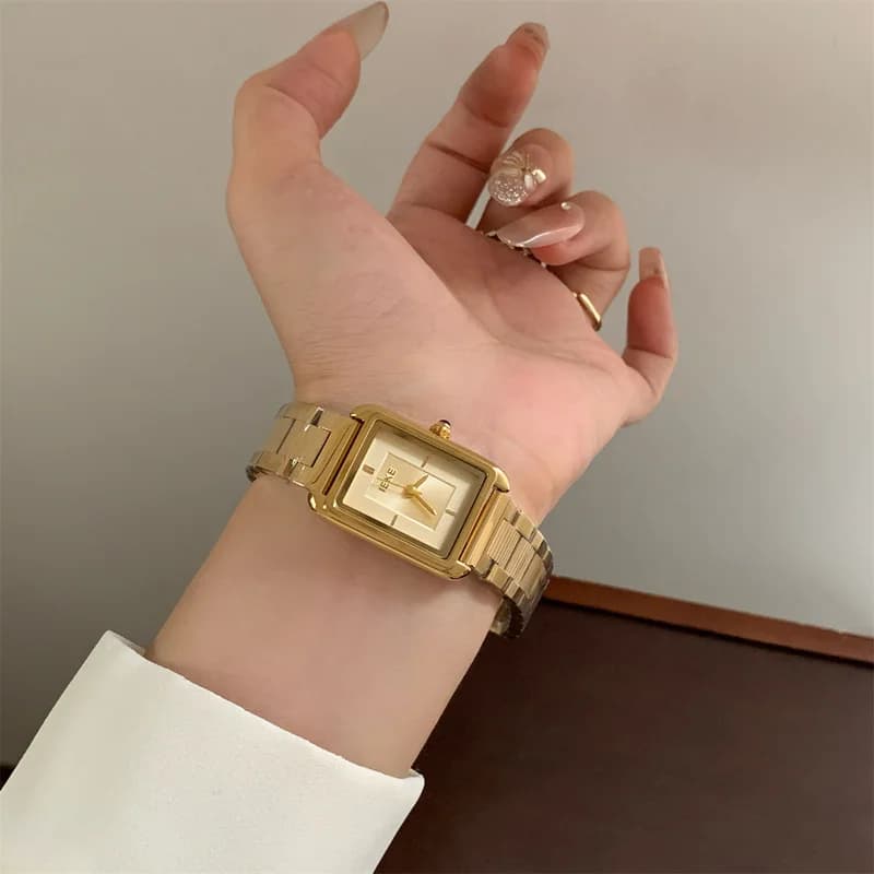 IEKE 88116 Golden rectangular Women's watch – view 2