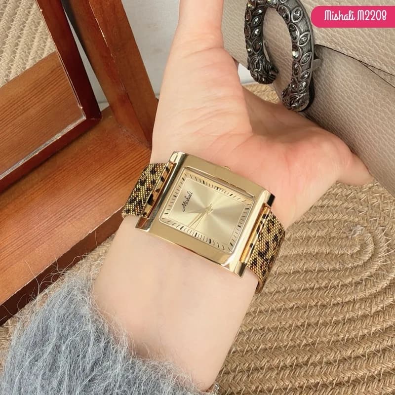 Mishali M2208 Leopard design Women's Watch-Golden