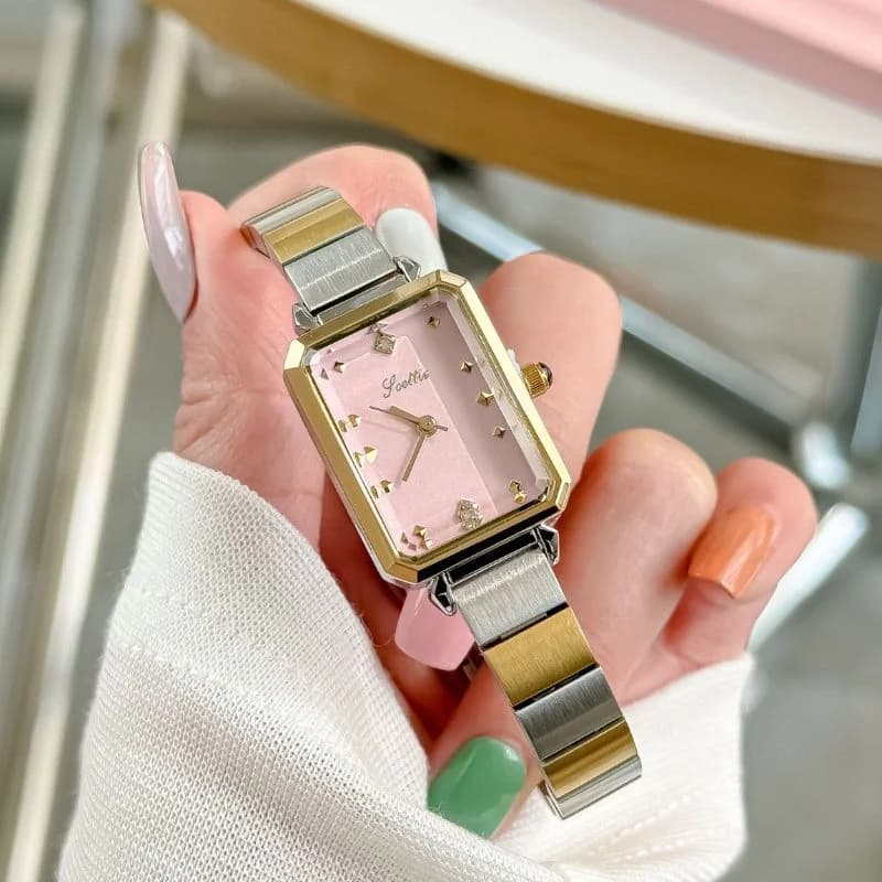 Scottie 9058X Dual-tone Bracelet Pink Face