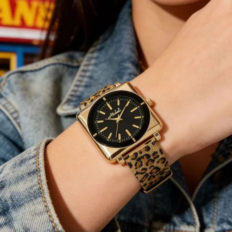 MishaLi M13539- Golden Leopard Bracelet Black Face – view 3