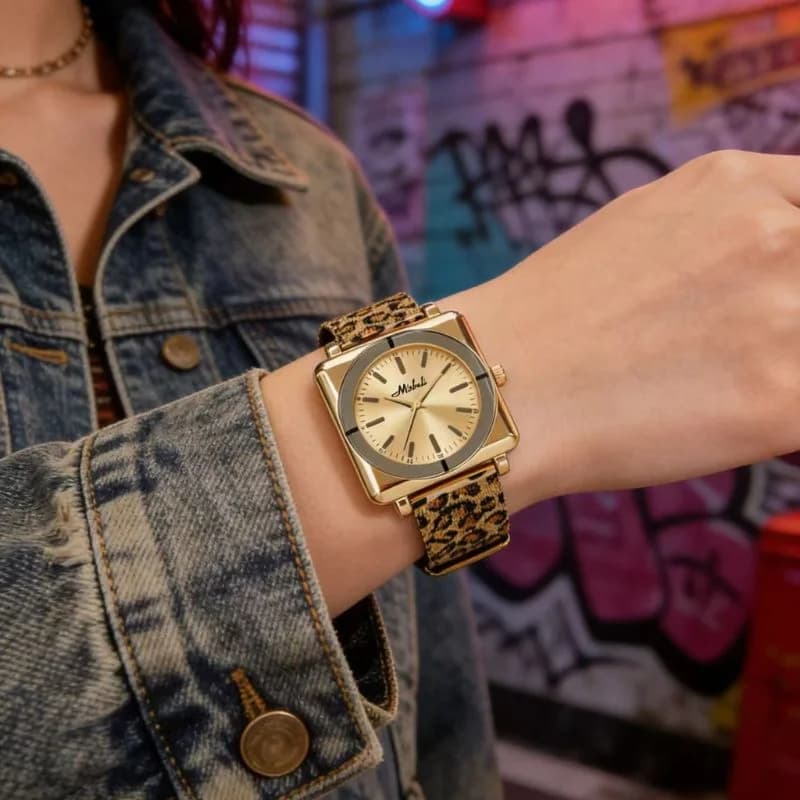 MishaLi M13539- Golden Leopard Bracelet Golden Face – view 2