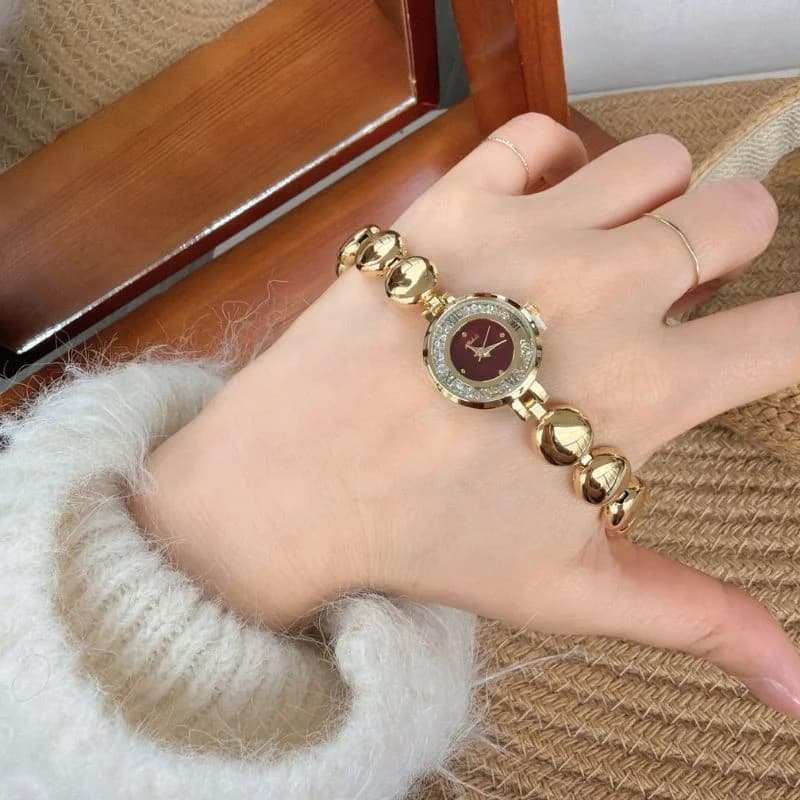 Mishali M19078 Golden Bracelet Maroon Face – view 3