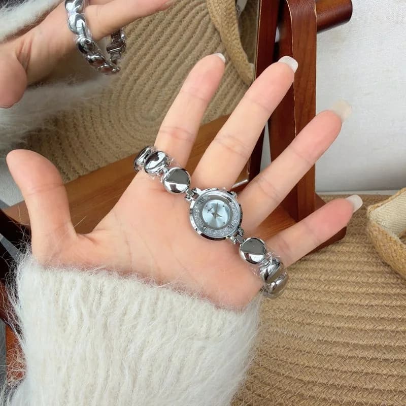 Mishali M19078 Silver Bracelet Blue Face – view 4
