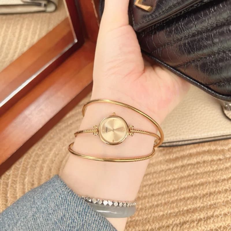 Mishali M2505 3 Golden Bangles Golden Face Ladies Watch – view 3