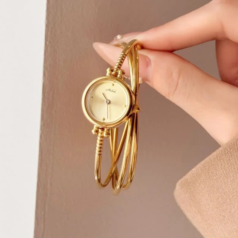 Mishali M2505 3 Golden Bangles Golden Face Ladies Watch – view 4