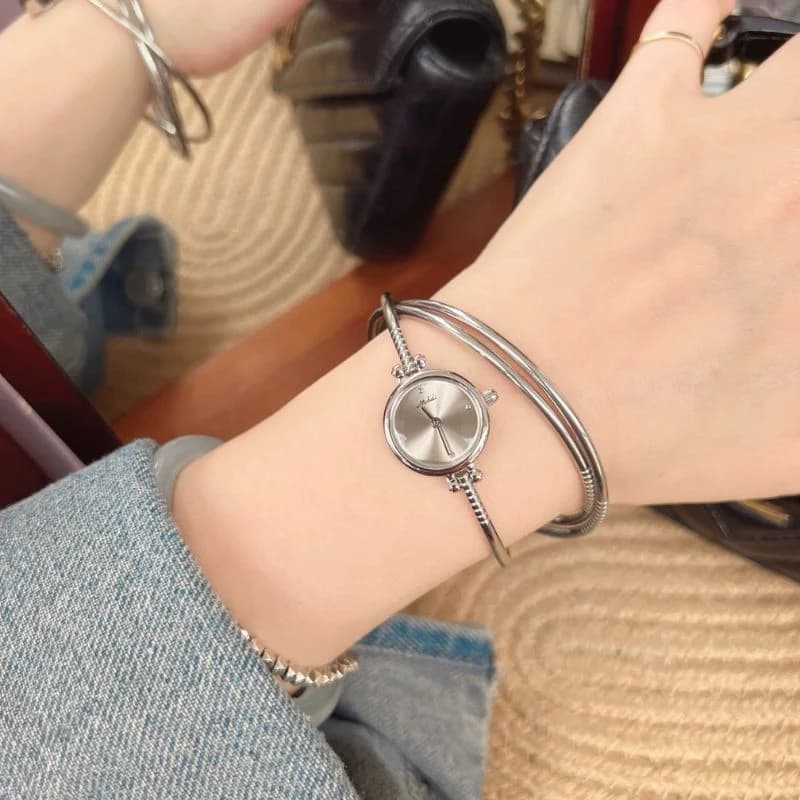 Mishali M2505 3 Silver Bangles Gray Face Ladies Watch – view 2