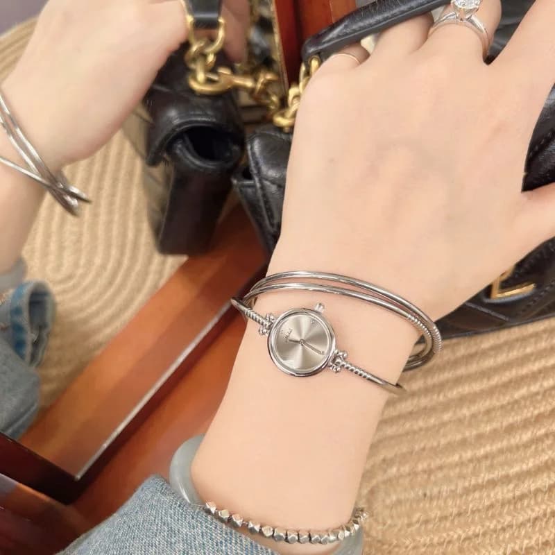 Mishali M2505 3 Silver Bangles Gray Face Ladies Watch – view 3