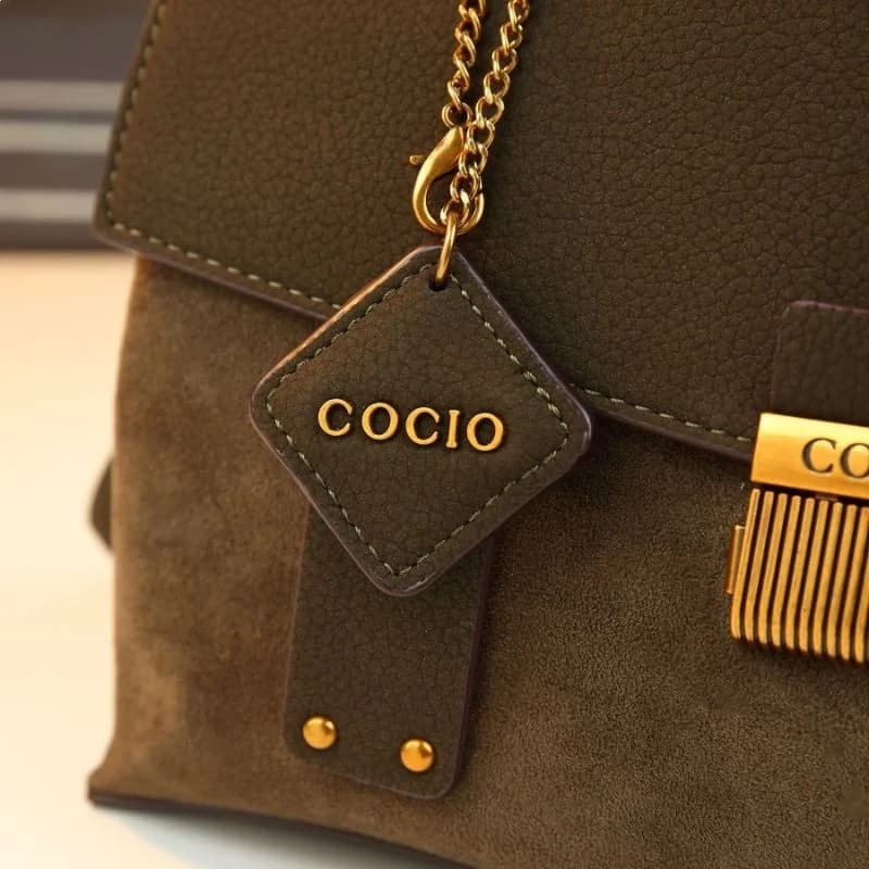Cocio Green Handbag for Women New Brush Leather Suede High-End Ladies Crossbody Bag – view 2