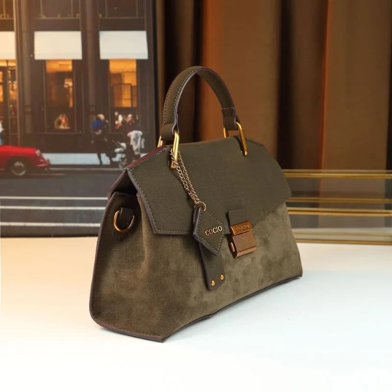 Cocio Green Handbag for Women New Brush Leather Suede High-End Ladies Crossbody Bag – view 4
