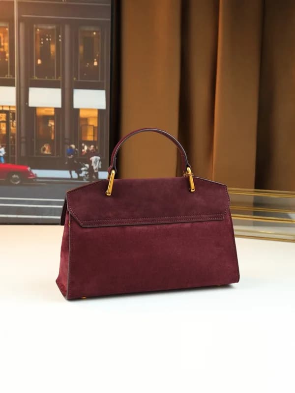 Cocio Maroon Handbag for Women New Brush Leather Suede High-End Ladies Crossbody Bag – view 4