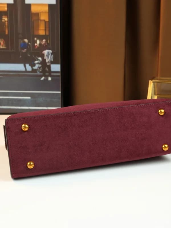 Cocio Maroon Handbag for Women New Brush Leather Suede High-End Ladies Crossbody Bag – view 5