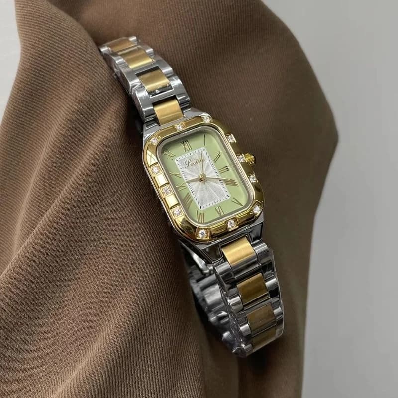 Scottie 9746B Dual Tone Bracelet Green Face