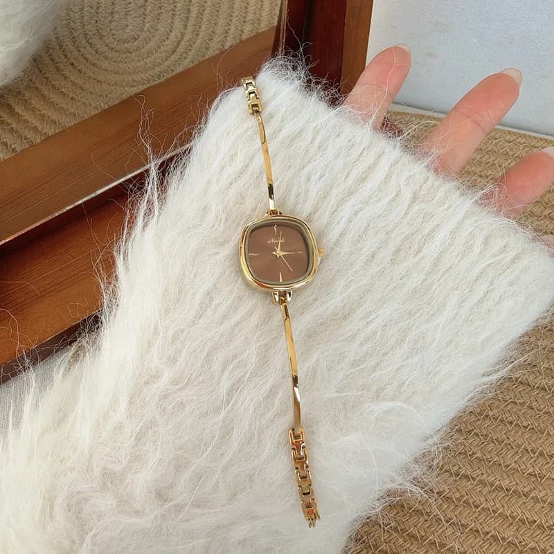 Mishali M24047 Bracelet Watch Golden Bracelet Brown Face – view 3
