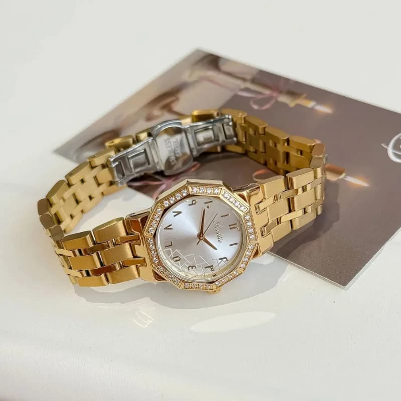 Scottie 9799 Golden Bracelet White Arabic Dial – view 3