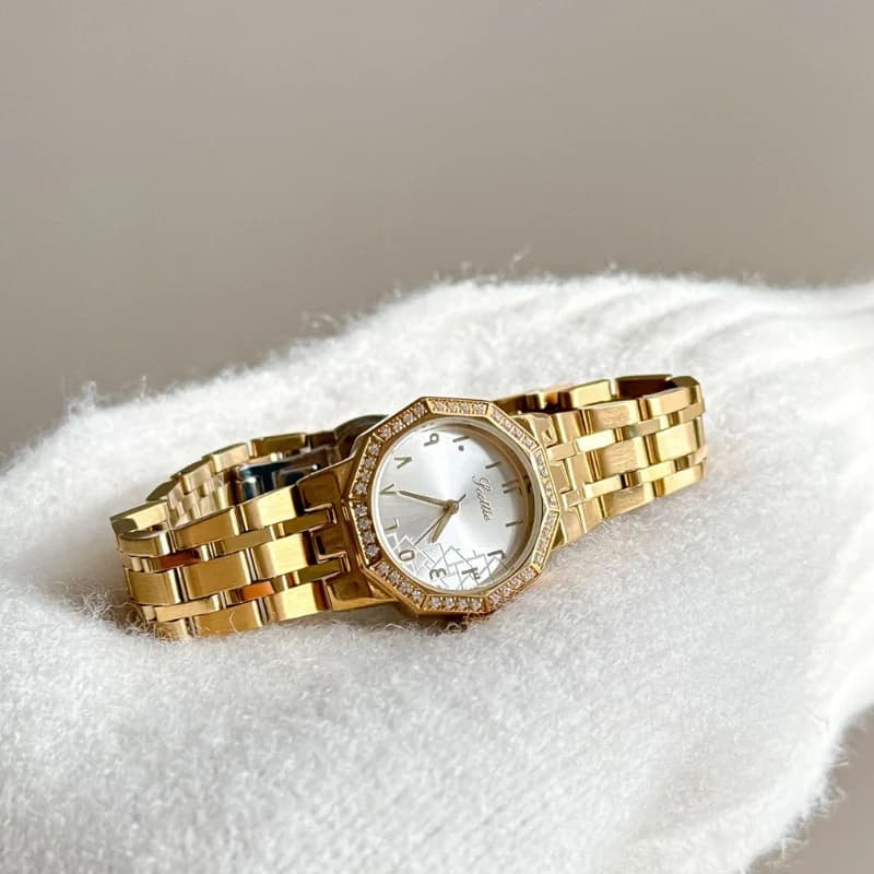 Scottie 9799 Golden Bracelet White Arabic Dial – view 4