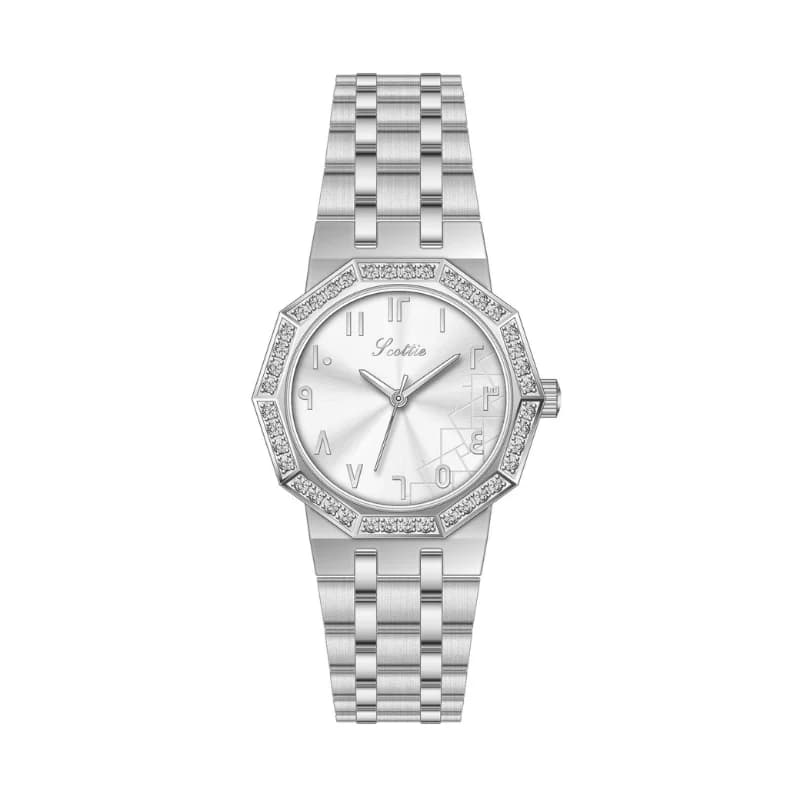 Scottie 9799 Silver Bracelet With White Arabic Dial