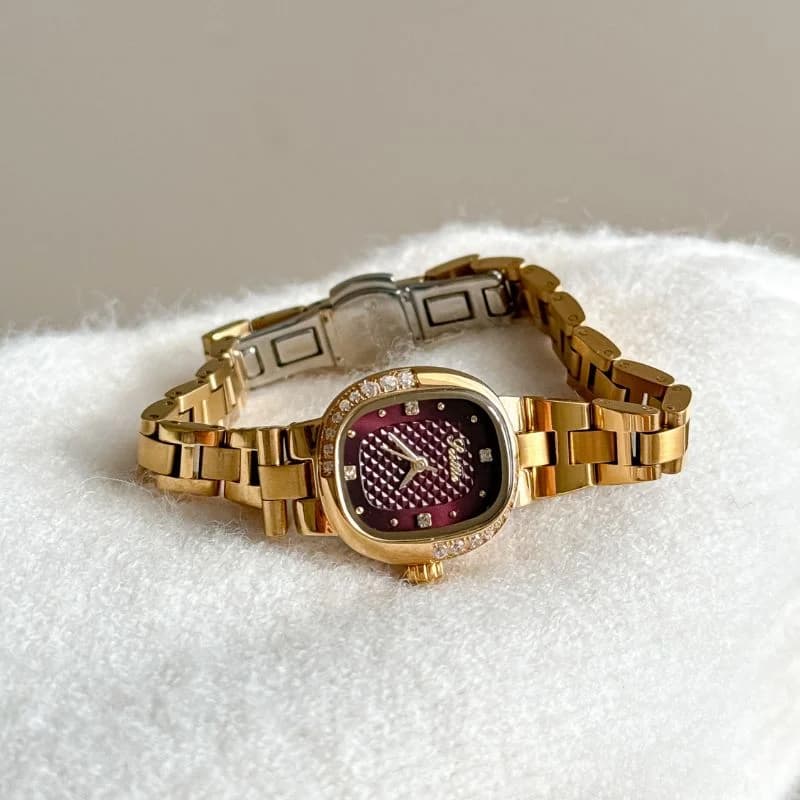 Scottie 9795B Golden Bracelet Maroon Face