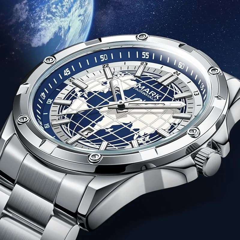 Mark Fairwhale FW-5130-S2 (Silver Bracelet and Blue Face) – view 2