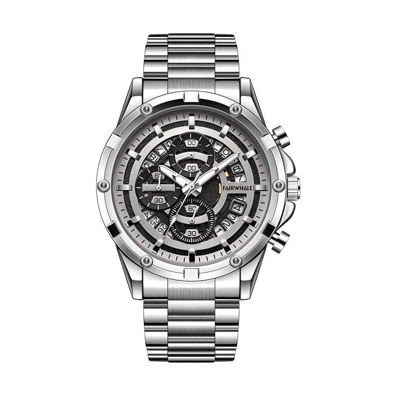 Mark Faiwhale FW-5430 Silver Bracelet Black Face