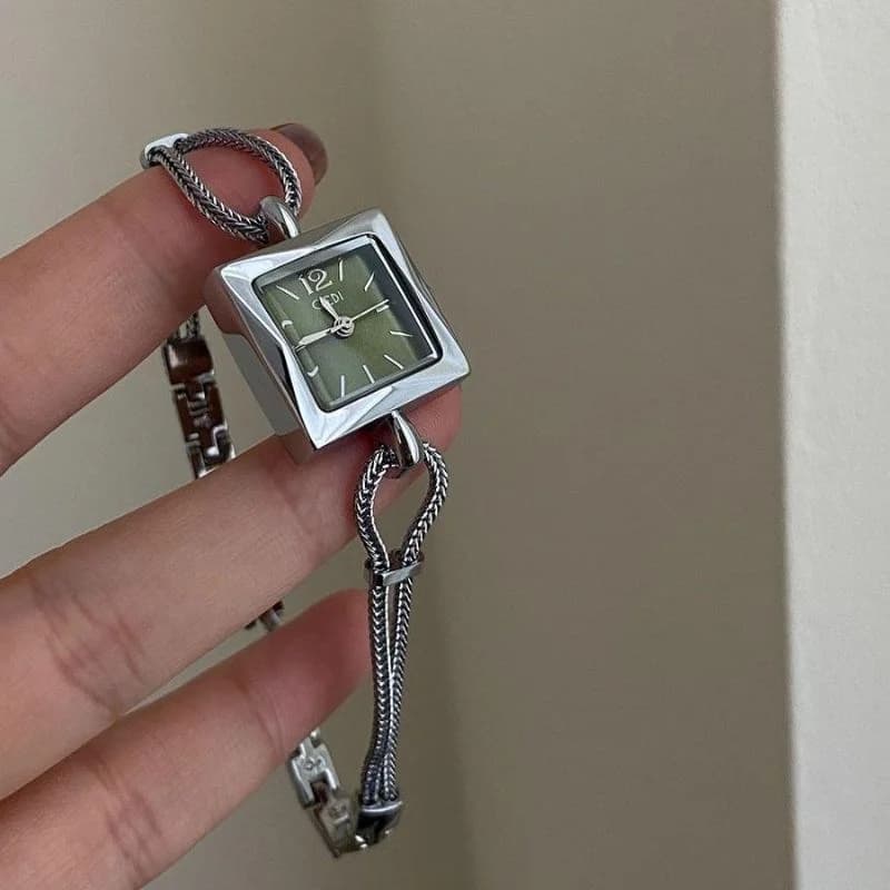 Gedi 52070 Silver Bracelet Green Face