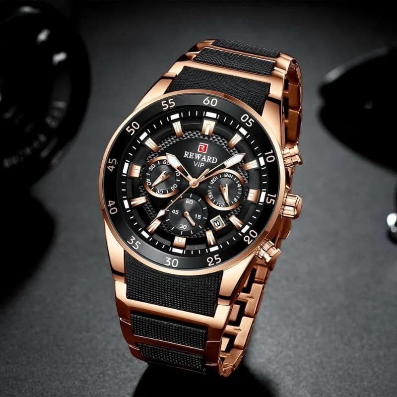 Reward RD81011M Rose Gold Bracelet Black Face- Chronograph – view 4