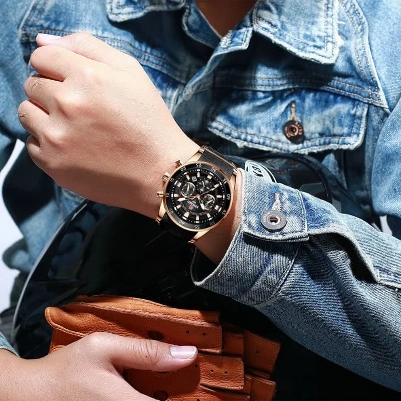 Reward RD81011M Rose Gold Bracelet Black Face- Chronograph – view 5