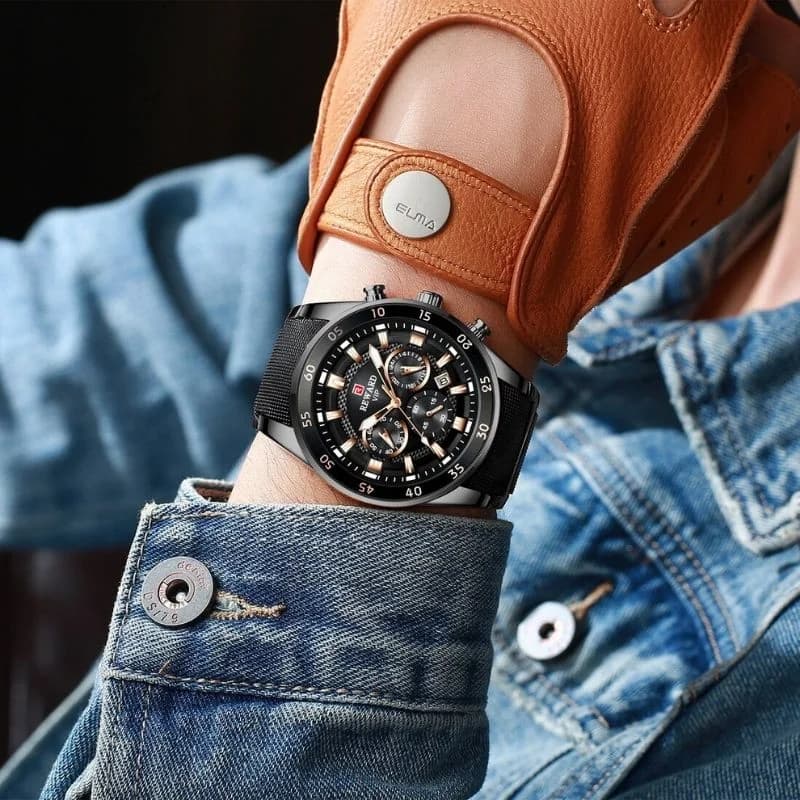 Reward RD81011M Silver Bracelet Black Face- Chronograph – view 3