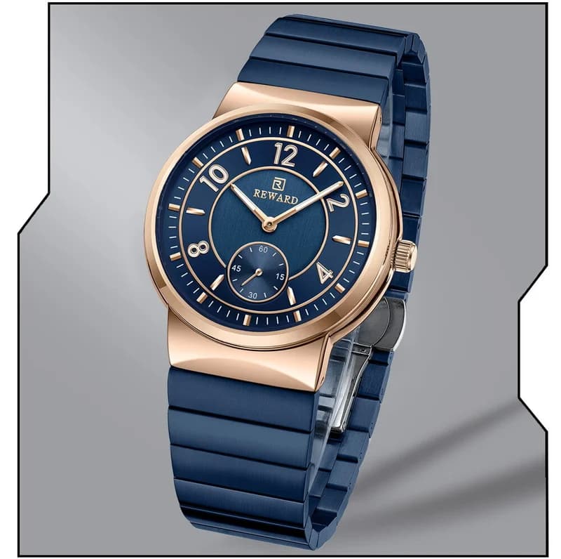 Reward RD611514M Rose Gold Case Blue Bracelet Blue Face