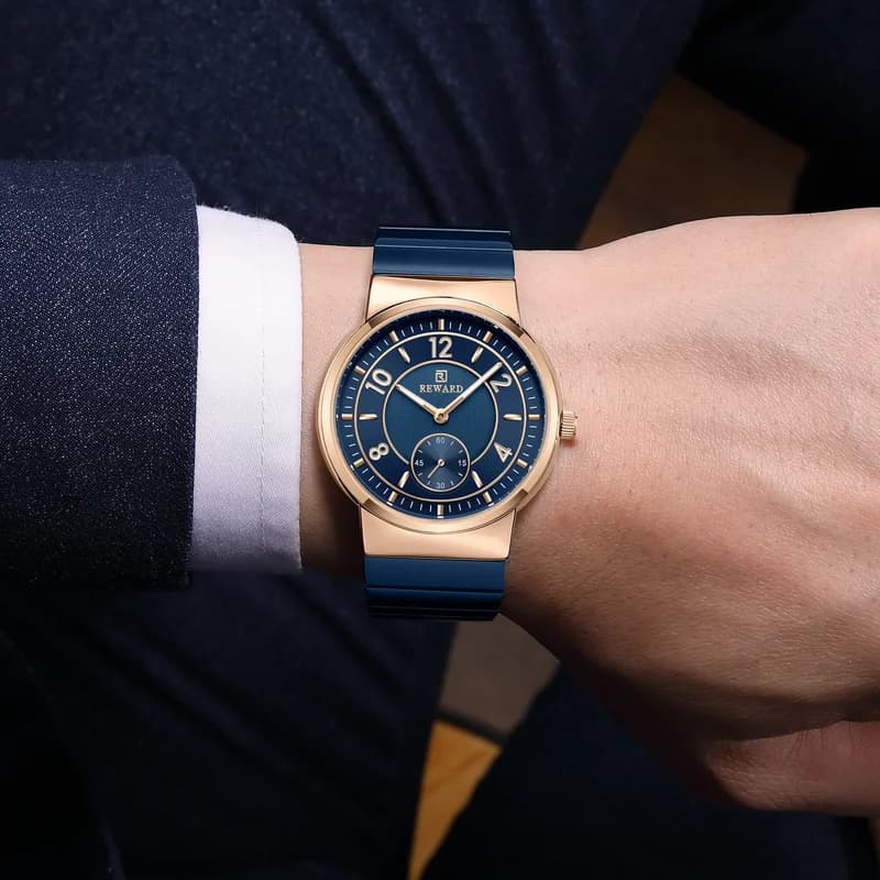 Reward RD611514M Rose Gold Case Blue Bracelet Blue Face – view 3