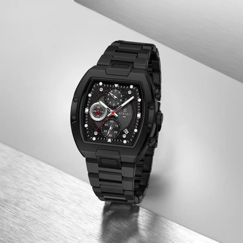 Reward RD812264M Black Bracelet Black Face- Chronograph