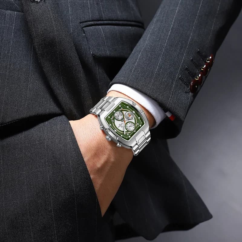Reward RD812264M Silver Bracelet Green Face- Chronograph – view 3