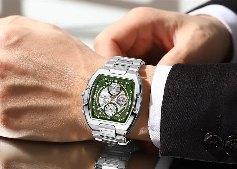 Reward RD812264M Silver Bracelet Green Face- Chronograph – view 4