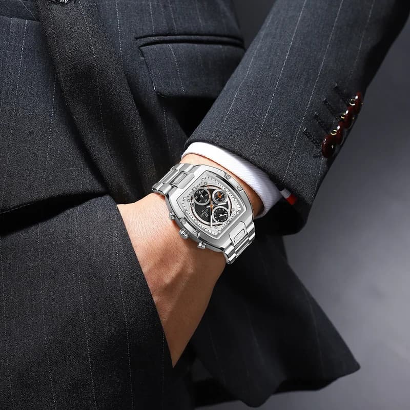 Reward RD812264M Silver Bracelet Black Face- Chronograph – view 3