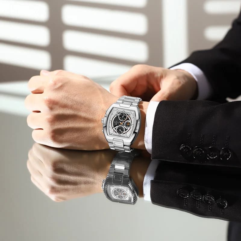 Reward RD812264M Silver Bracelet Black Face- Chronograph – view 4