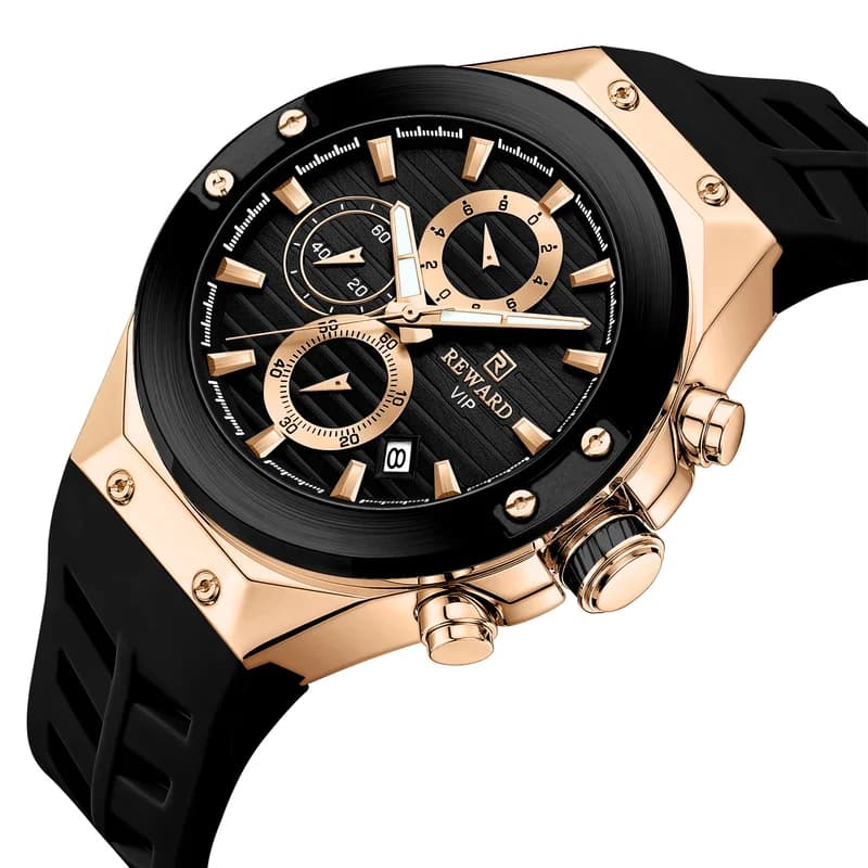 Reward RD834164M Rose Gold Case Black Strap Black Face- Chronograph – view 5