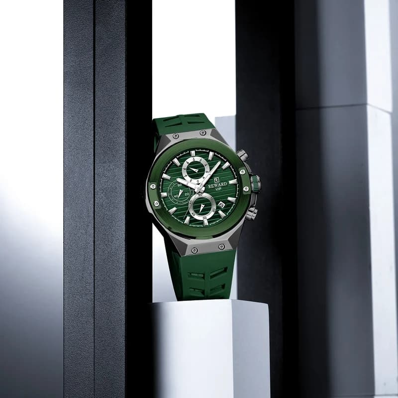Reward RD834164M Gunmetal Case Green Strap Green Face- Chronograph – view 3