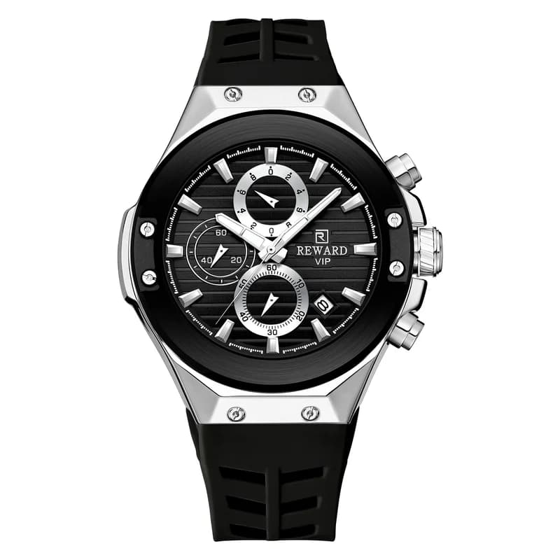 Reward RD834164M Silver Case Black Strap Black Face- Chronograph – view 5
